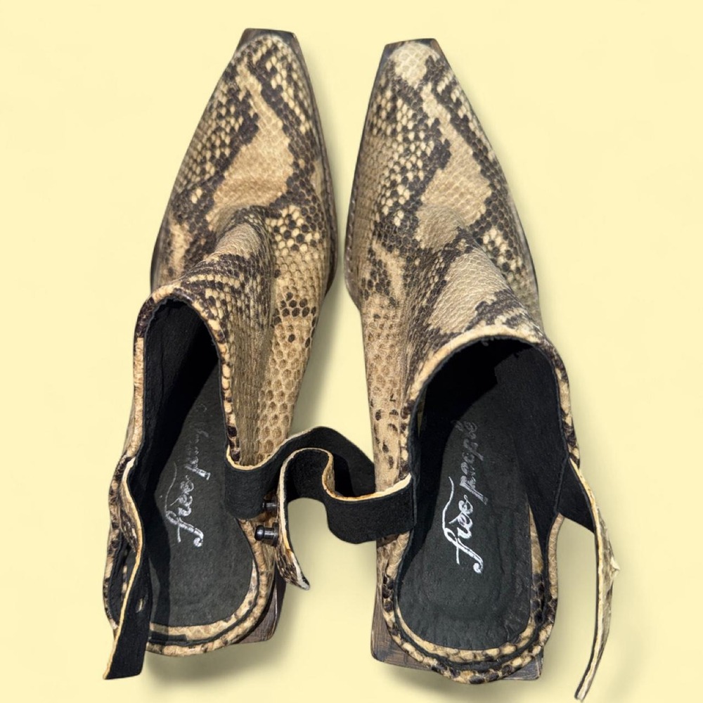 Free People Silver Storm Python Mule Slingback Booties - Picture 6 of 7